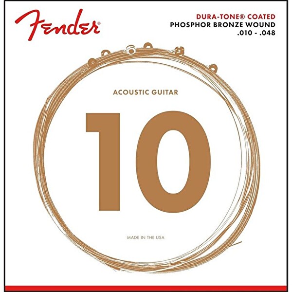 Fender 860XL Fosfor Bronz Dura Tone Kaplamalı 10-48 Akustik Gitar Teli