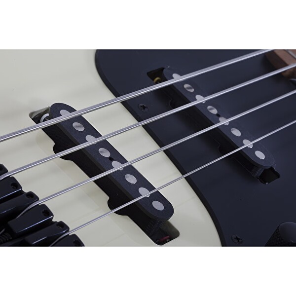 Schecter J-4 Sixx Bas Gitar Worn Ivory - Eskitilmiş Fildişi
