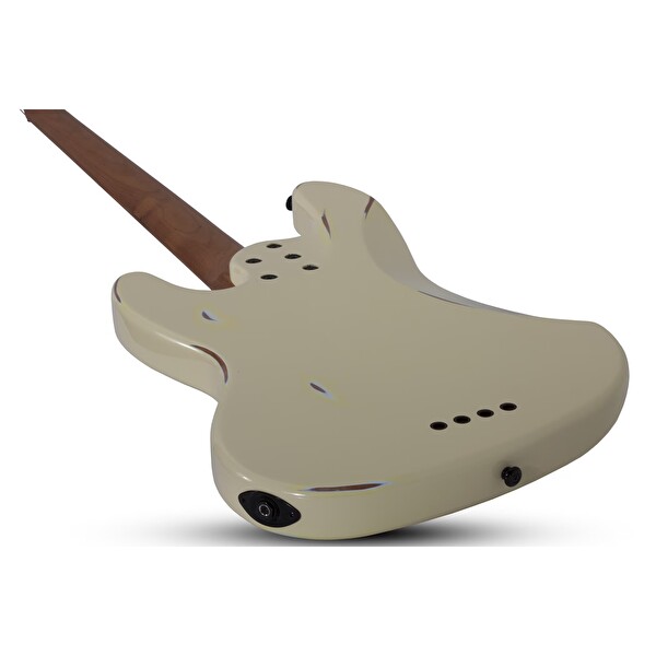 Schecter J-4 Sixx Bas Gitar Worn Ivory - Eskitilmiş Fildişi
