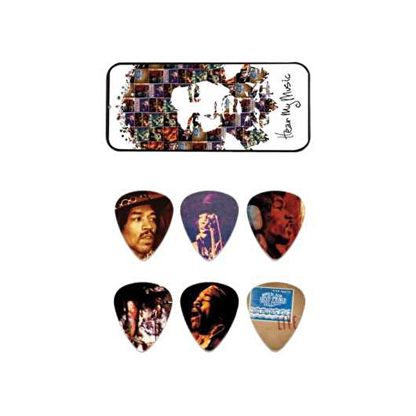 Jim Dunlop Jimi Hendrix Müziğimi Duy 6'lı Pena Seti Orta