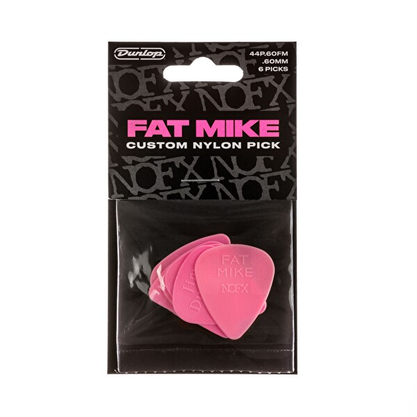 Jim Dunlop 44P.60FM Fat Mike Custom Naylon 6'lı Paket Pena 0.60 MM