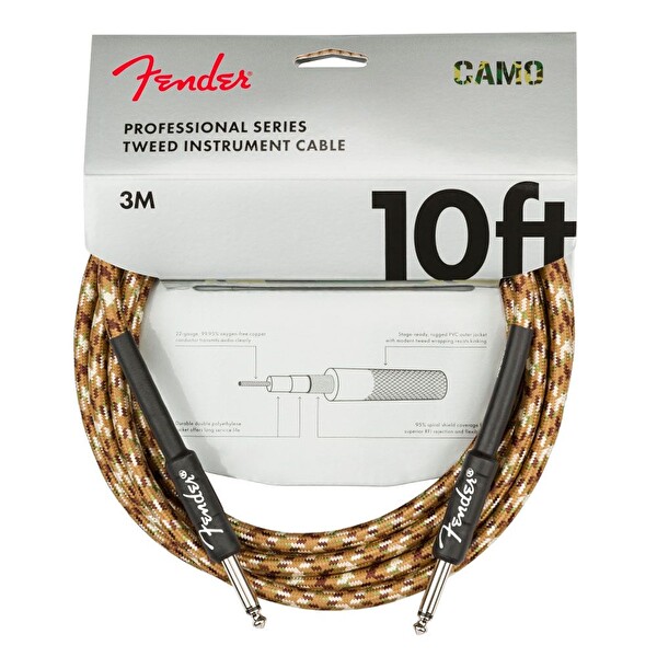 Fender Profesyonel Düz/Düz Uçlu 3 M Desert Camo Enstrüman Kablosu