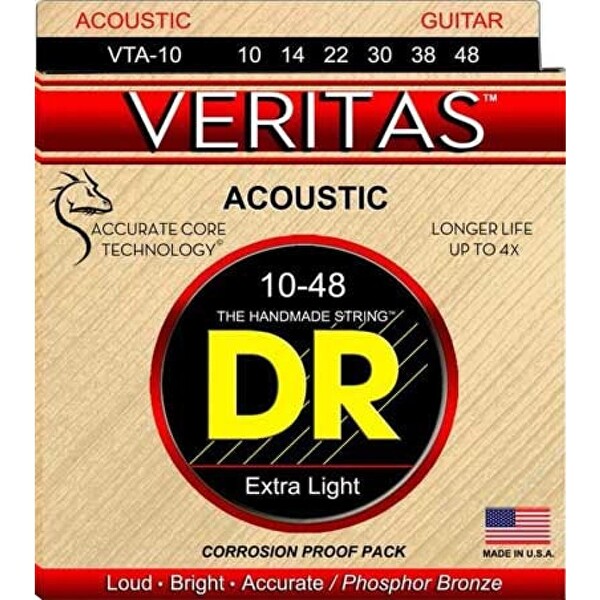 DR VTA-10 Veritas Akustik Gitar Teli Ekstra Hafif 10-48
