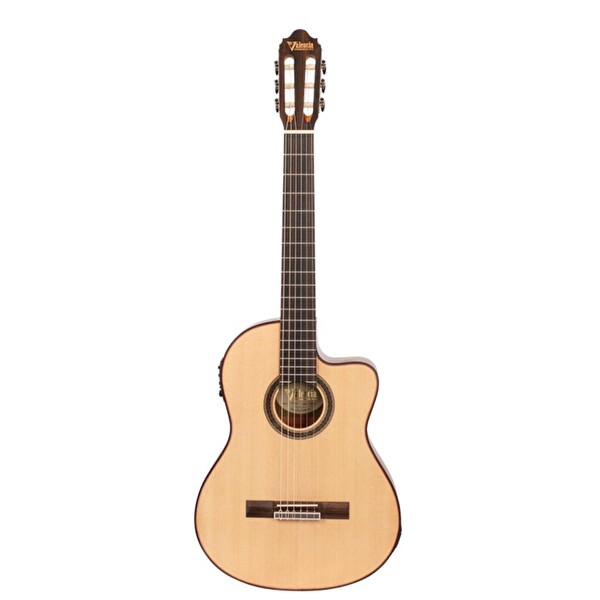 Valencia VC704CE Kesik Kasa - Cutaway 4/4 Elektro Klasik Gitar Naturel