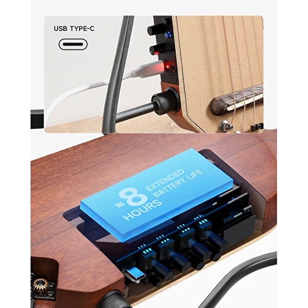 Donner Hush-I Pro Elektro Akustik Gitar Natural Ladin - Doğal Ladin