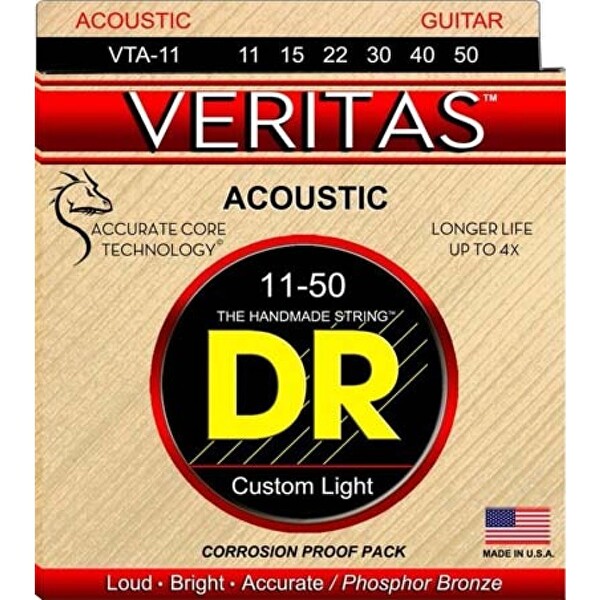DR VTA-11 Veritas Akustik Gitar Teli Özel Hafif 11-50