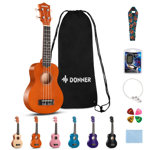 Donner DUS-10M Küçük Boy Ukulele Seti Maun