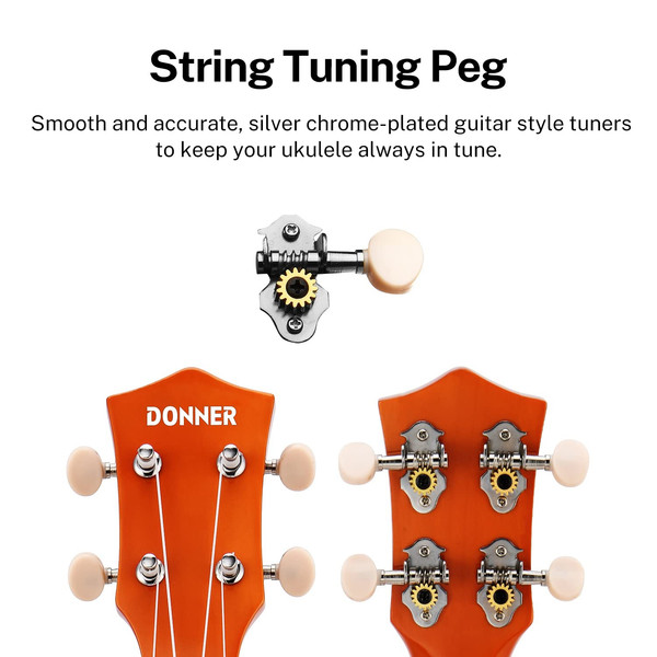 Donner DUS-10M Küçük Boy Ukulele Seti Maun