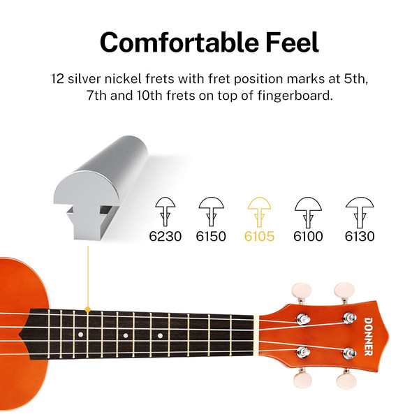 Donner DUS-10M Küçük Boy Ukulele Seti Maun