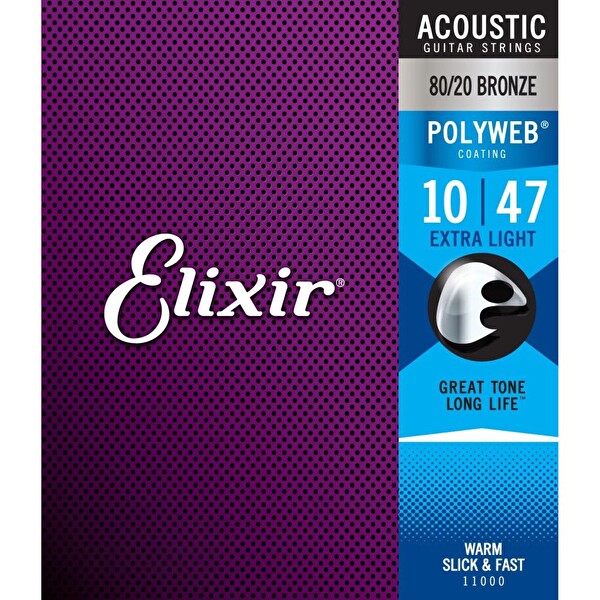 Elixir 11000 Polyweb Bronze Ekstra Hafif Akustik Gitar Teli - 0.010 - 0.047