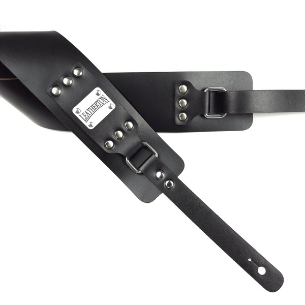 Leatherton LT Fastback Hakiki Deri Gitar Askısı Siyah