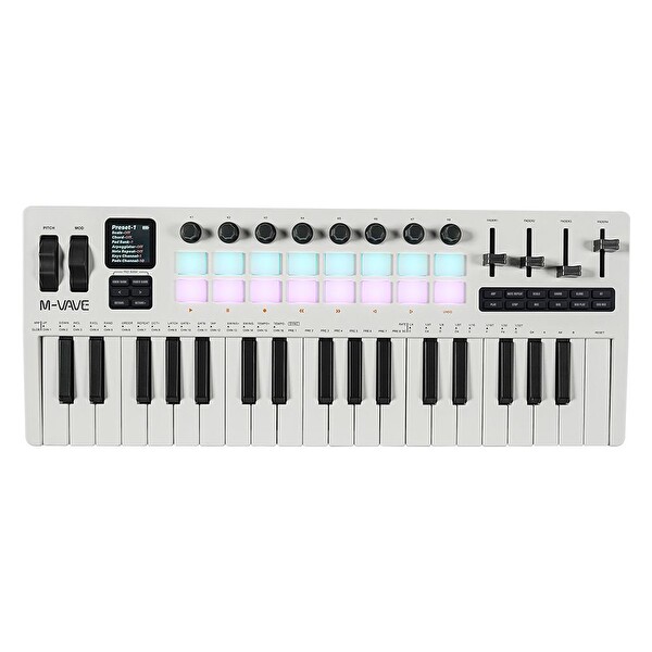 M-Vave SMK-37 PRO 37 Tuşlu Aftertouch Midi Klavye - Beyaz