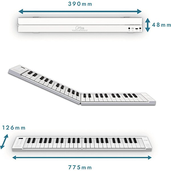 Blackstar Carry-on Folding Piano 49 Touch Tuşlu Taşınabilir - Katlanabilir Klavye Beyaz