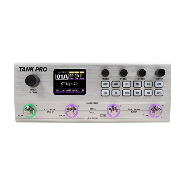 M-Vave TANK PRO Elektro - Bas Gitar Uyumlu Şarjlı Multi Fx Pedalı