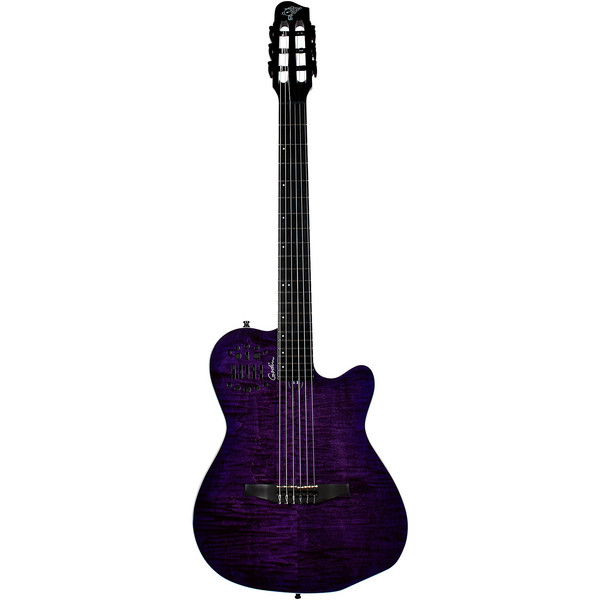 Godin ACS Naylon Steve Stevens Signature 25. Yıl Özel Seri Elektro Klasik Gitar Mor