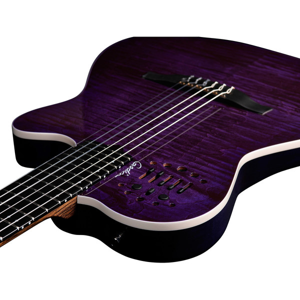 Godin ACS Naylon Steve Stevens Signature 25. Yıl Özel Seri Elektro Klasik Gitar Mor