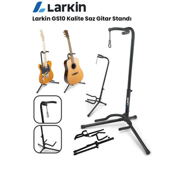 Larkin GS10 Üst Kalite Kilitli Enstrüman Saz Bağlama Gitar Standı Ayaklığı Sehpası