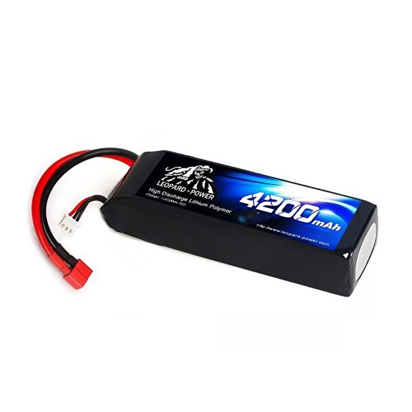 Leopard Power 4200 mAh 7.4V 2S 40C Lityum Polimer Lipo Batarya Pil T Plug