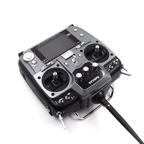 Radiolink AT10II 2.4 Ghz 12 Kanal DSSS/FHSS Radio Kontrol Uzaktan Kumanda +R12DS Alıcı+PRM-01 Telemetri Sensörü Gri
