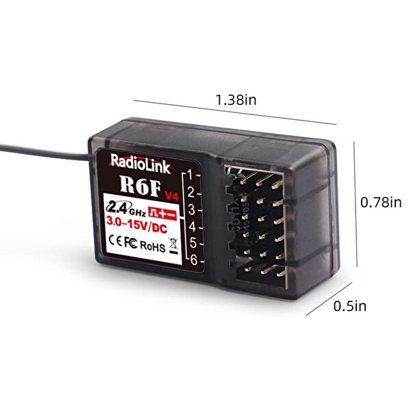Radiolink R6F 6 Kanal RC6GS-RC4GS-T8FB-T8S İle Uyumlu Uzaktan Kumanda Alıcısı