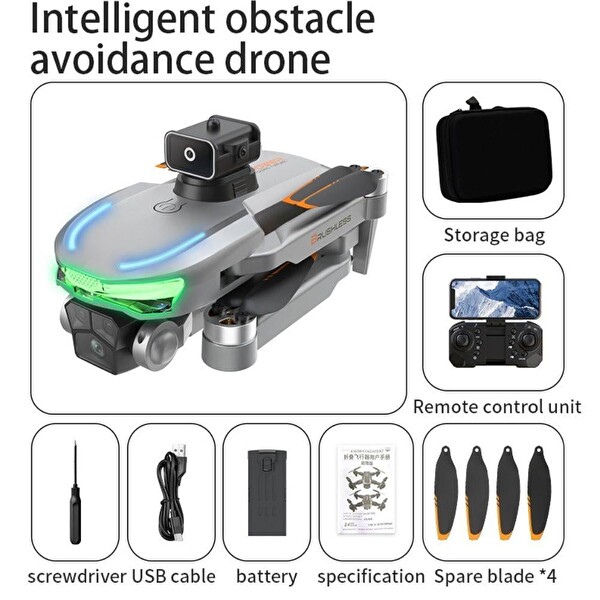 Hzl Store A17 360 Derece Roll Akıllı 4K Kameralı Katlanabilir Drone