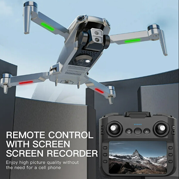 Hzl Store T7 Pro Drone 4K Çift Kameralı GPS WiFi FPV 360° Engel Algılama Katlanabilir Drone