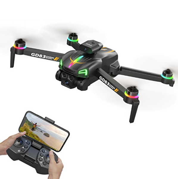 Çeşithane GD83 Katlanabilir Çift Kameralı RGB Işıklı Uzaktan Kumandalı Drone