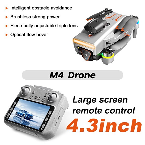 Hzl Store M4 Aerial Engel Tanıma Sensörlü Katlanabilir Drone