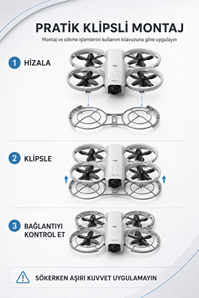DJI Neo 2 Pervane Koruyucu 1 Çift - Klipsli Drone Pervane Koruma Aparatı