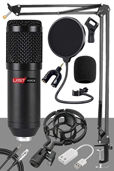 Lastvoice Lastvoice BM800BT Black Condenser Mikrofon Stand Filtre Ses Kartı (PC Ve Telefonda Çalışır)