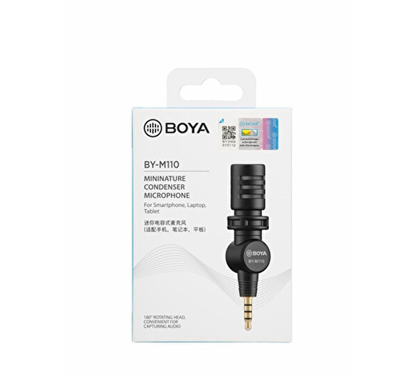Boya BY-M110 Kompakt 3.5MM Telefon Mikrofonu