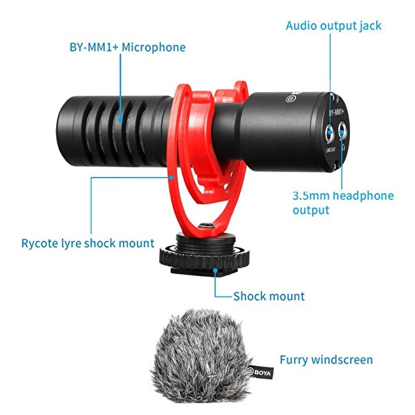 Boya BY-MM1 Pro Çift Kafalı Shotgun Mikrofon