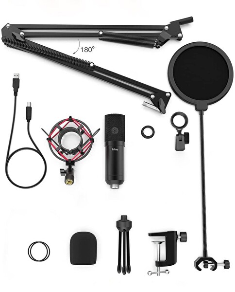 Fifine T732 Podcast USB Condenser Profesyonel Kayıt Yayıncı Mikrofon