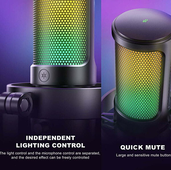Fifine Ampligame A8 Usb Twitch Youtuber Yayıncı Oyuncu Bilgisayar RGB Mikrofon