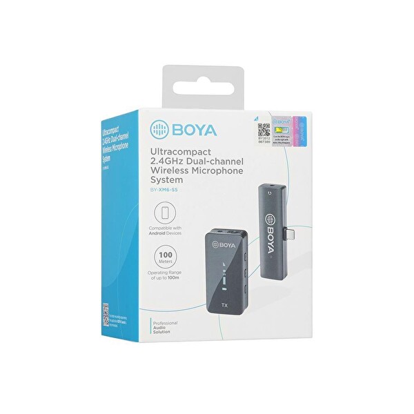 Boya BY-XM6-S5 Type-C Kablosuz Yaka Mikrofonu