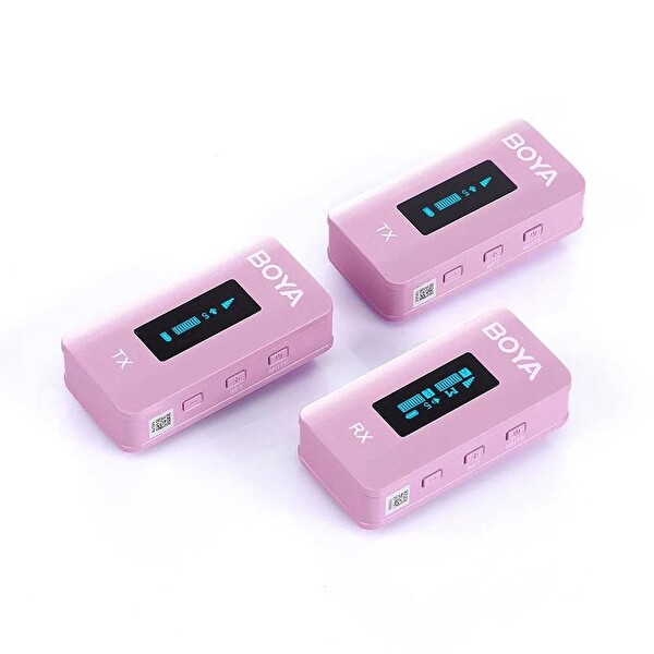 Boya BY-XM6-K2P Kablosuz İkili Pembe Yaka Mikrofonu