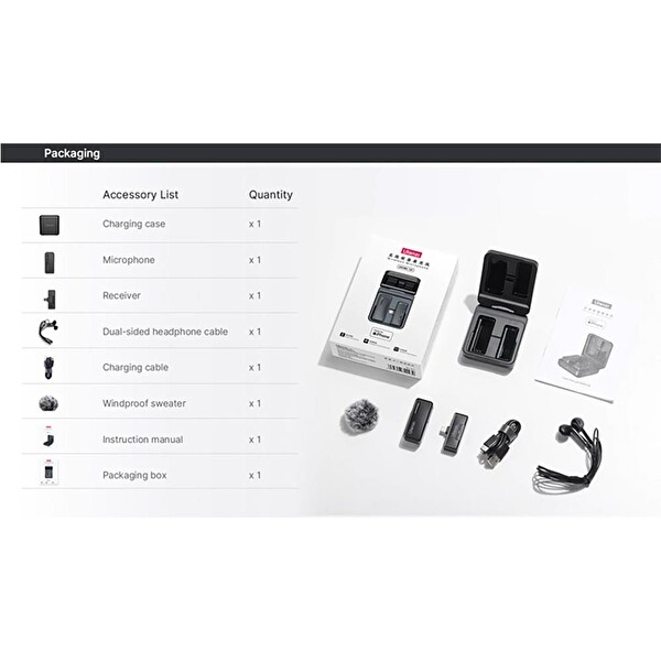 Ulanzi 3075 UW-MIC Kablosuz Kayıt Yaka Mikrofonu - Lightning