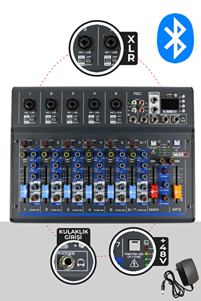 Midex Wizard Paket-4 CX2 Stüdyo Mikrofon-MDX-07FXU Stüdyo Kayıt Mikseri Kulaklık Ekipman Seti