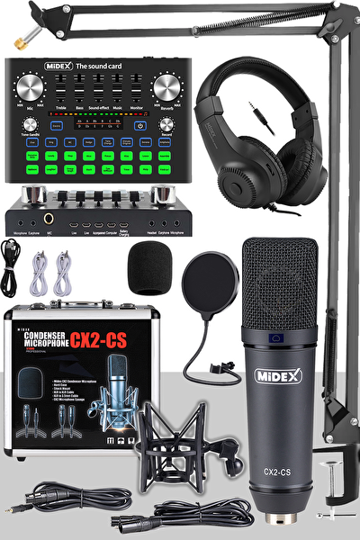 Midex Midex Private Paket-1 CX2 Mikrofon-VS9 Ses Kartı Stüdyo Kayıt Seti