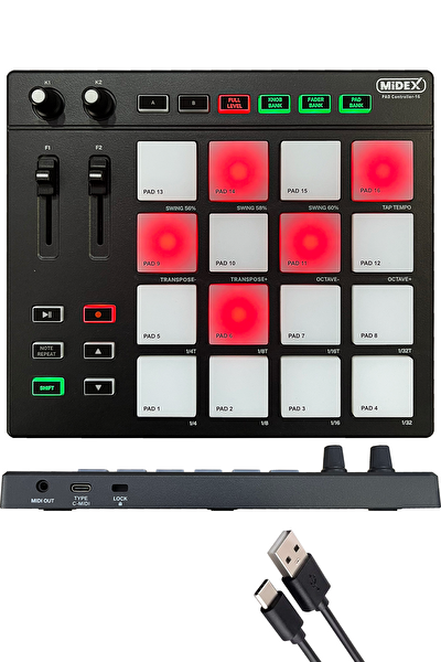 Midex Wizard Paket-5 Stüdyo Ekipmanları Seti (Monitör-Mikrofon-Ses Kartı-Kulaklık ve Midi Pad Controller)