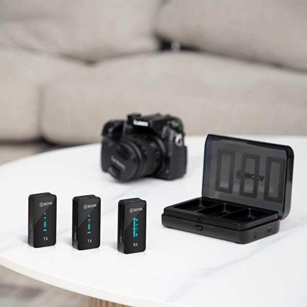 Boya BY-XM6-K2 Ultra Kompakt 2'li Kablosuz Siyah Yaka Mikrofon Kiti