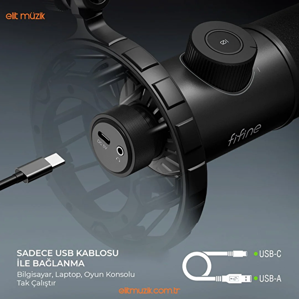 Fifine T658 USB RGB Dinamik Mikrofon Seti