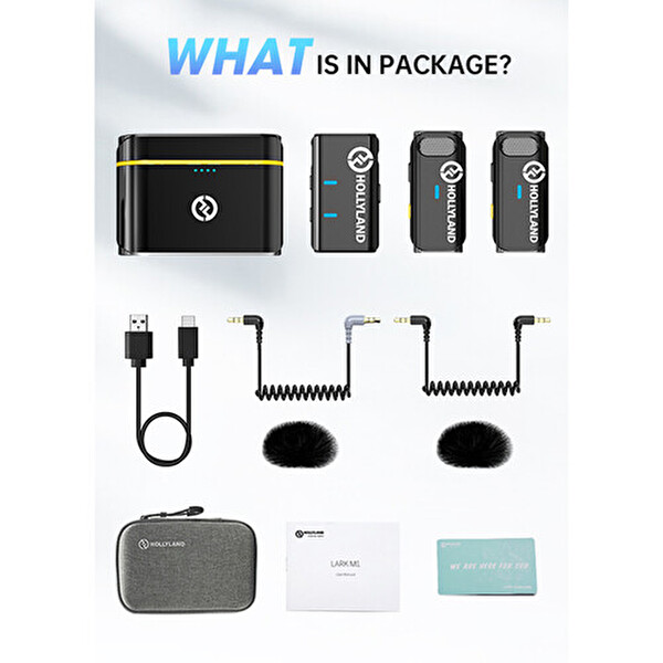 Hollyland Lark C1 Duo İkili Android Uyumlu Kablosuz Mikrofon Sistemi