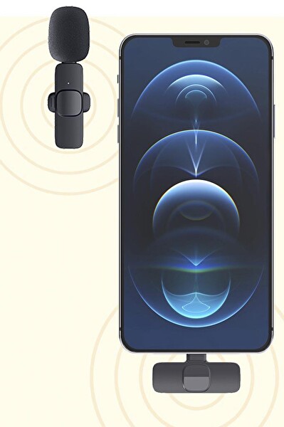 Torima K9 Type-C + Lightning dönüştürücülü Kablosuz Yaka Mikrofonu 2'li