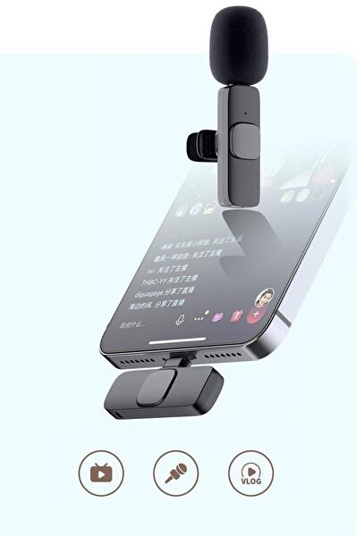 Torima K9 Type-C + Lightning dönüştürücülü Kablosuz Yaka Mikrofonu 2'li