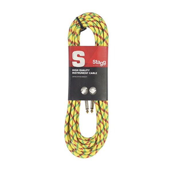 Stagg Enstrüman Kablosu Örgü Sargılı 3 Metre Sarı SGC3VT YL