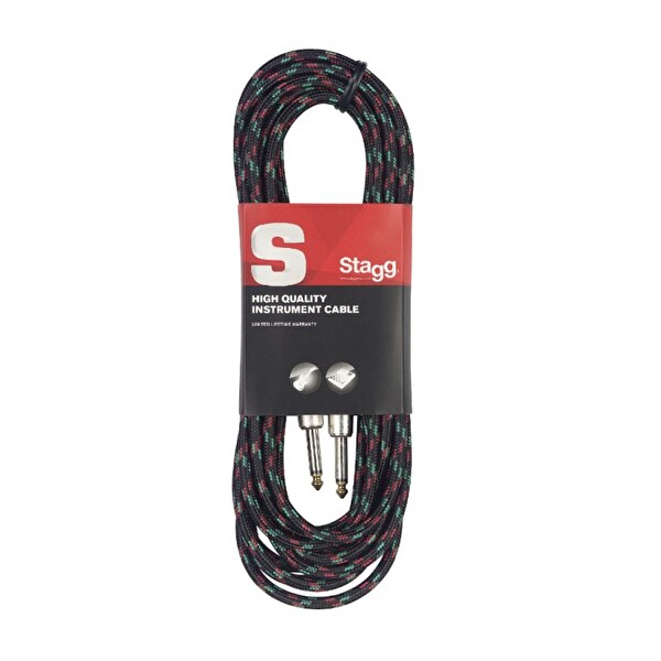 Stagg Enstrüman Kablosu Örgü Sargılı 3Metre Siyah SGC3VT BK