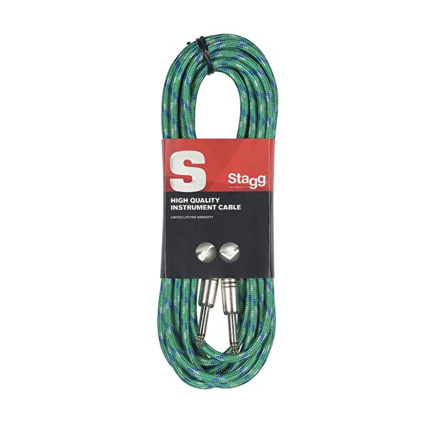 Stagg Enstrüman Kablosu Örgü Sargılı 3Metre Yeşil SGC3VT GR