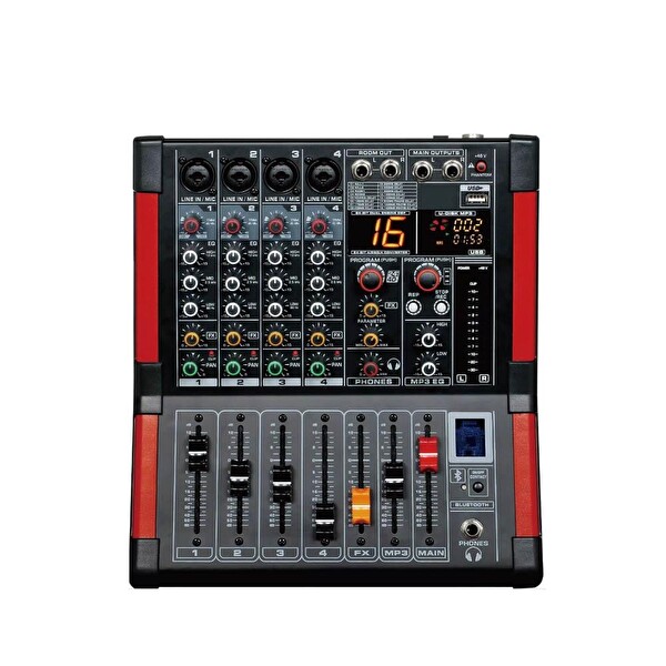 DJ Pro MX-4 4 Kanallı 99 DSP Efektli 2x350 Watt Power Mikser