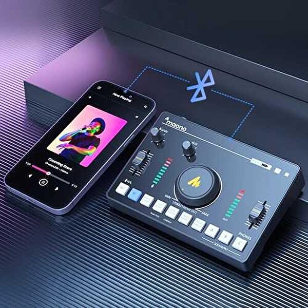 Maono AMC2 NEO ve PD200X Canlı Yayın Mikser Seti (Siyah)